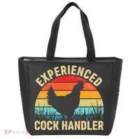 Experienced Cock Handler Chicken Farmer Pun Tote Bag thumb 0