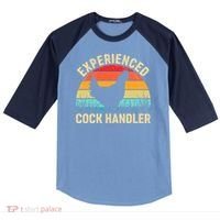 Experienced Cock Handler Chicken Farmer Pun Raglan Baseball Sleeve Shirt thumb 0