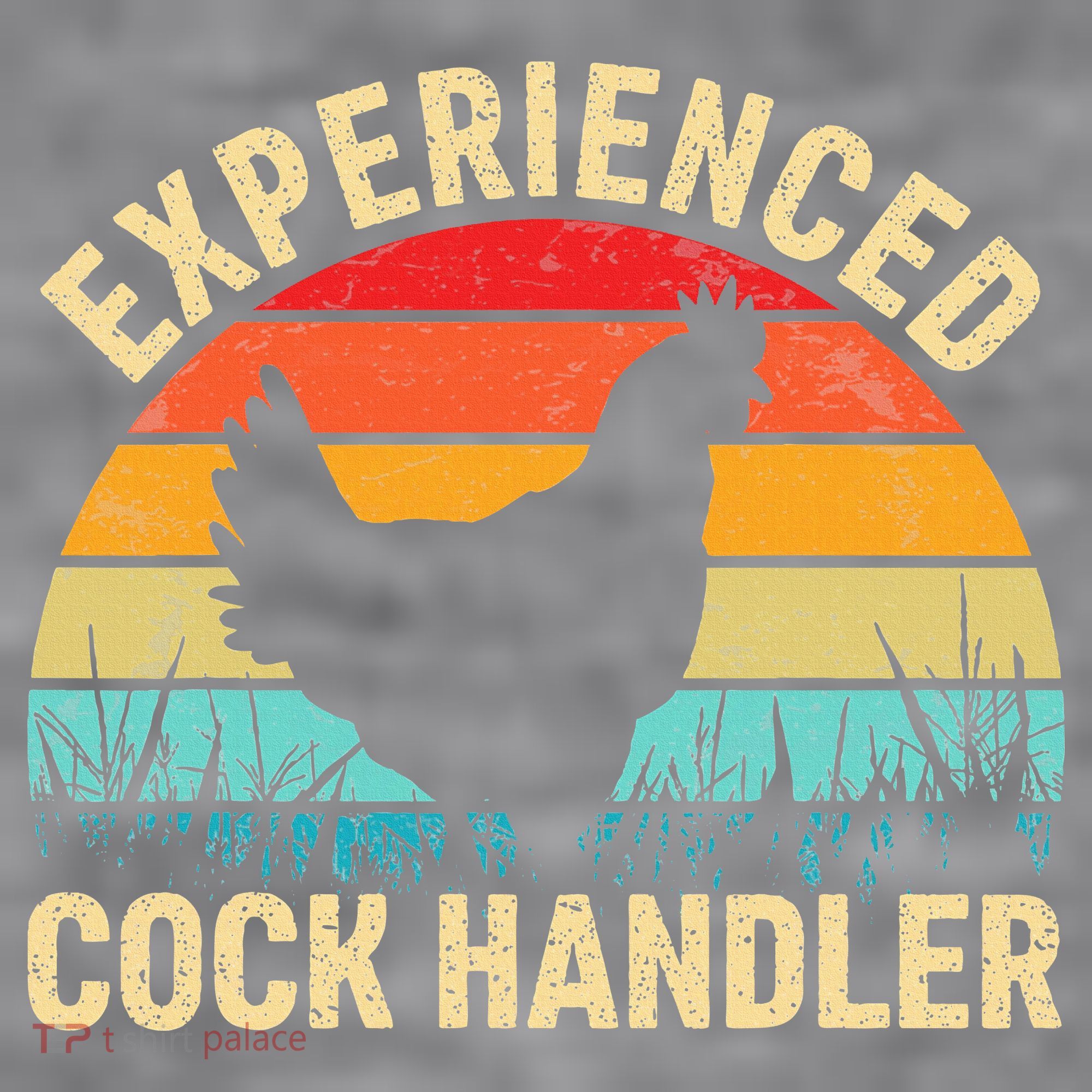Experienced Cock Handler Chicken Farmer Pun Women's Racerback Cropped Tank