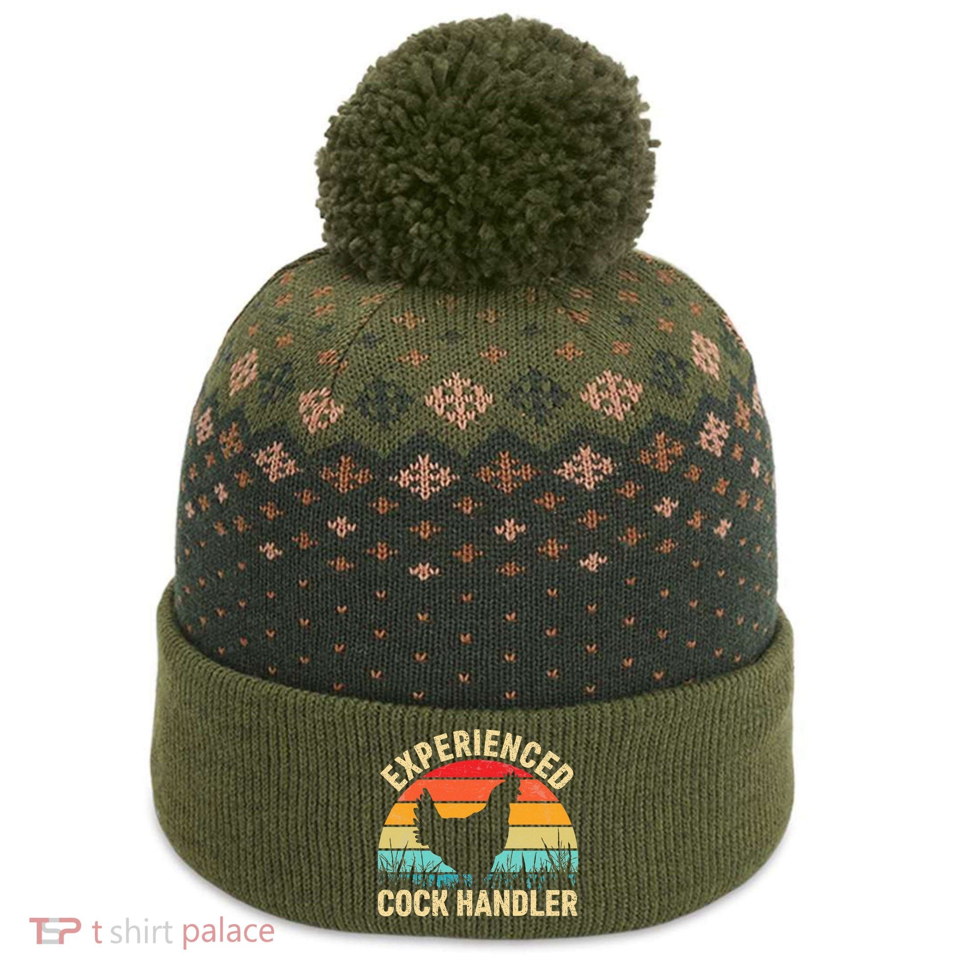 Experienced Cock Handler Chicken Farmer Pun The Baniff Cuffed Pom Beanie