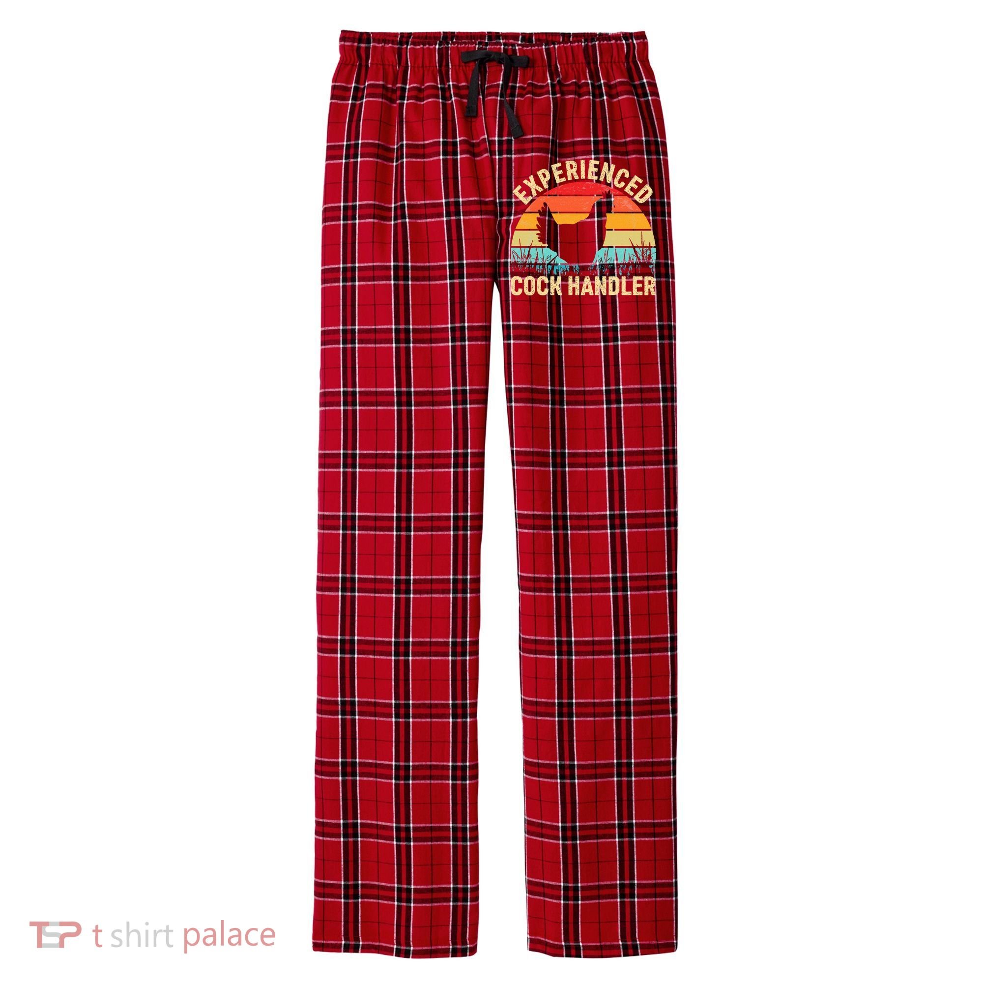 Experienced Cock Handler Chicken Farmer Pun Men's Flannel Plaid Pajama Pants