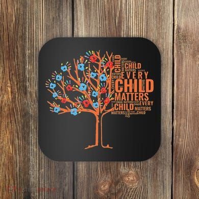 Every Child In Matters Tree Orange Day Coaster