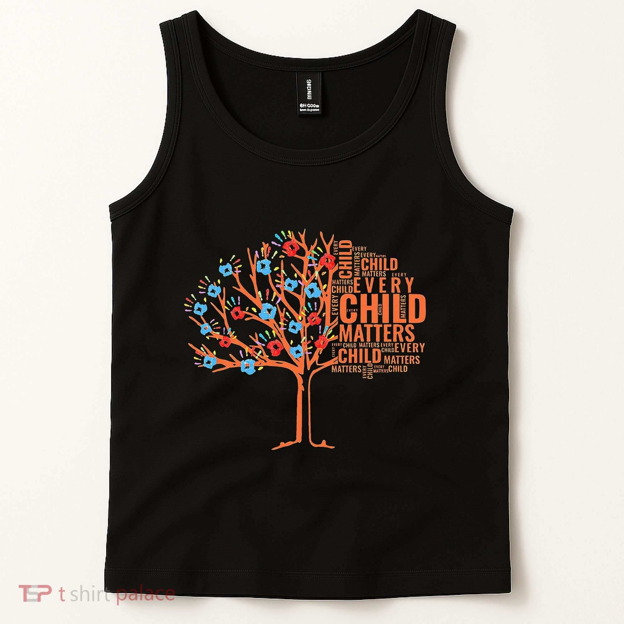 Every Child In Matters Tree Orange Day Tank Top