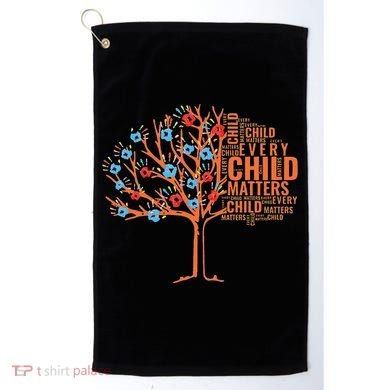 Every Child In Matters Tree Orange Day Golf Towel