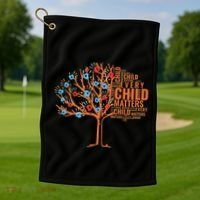 Every Child In Matters Tree Orange Day Golf Towel thumb 1
