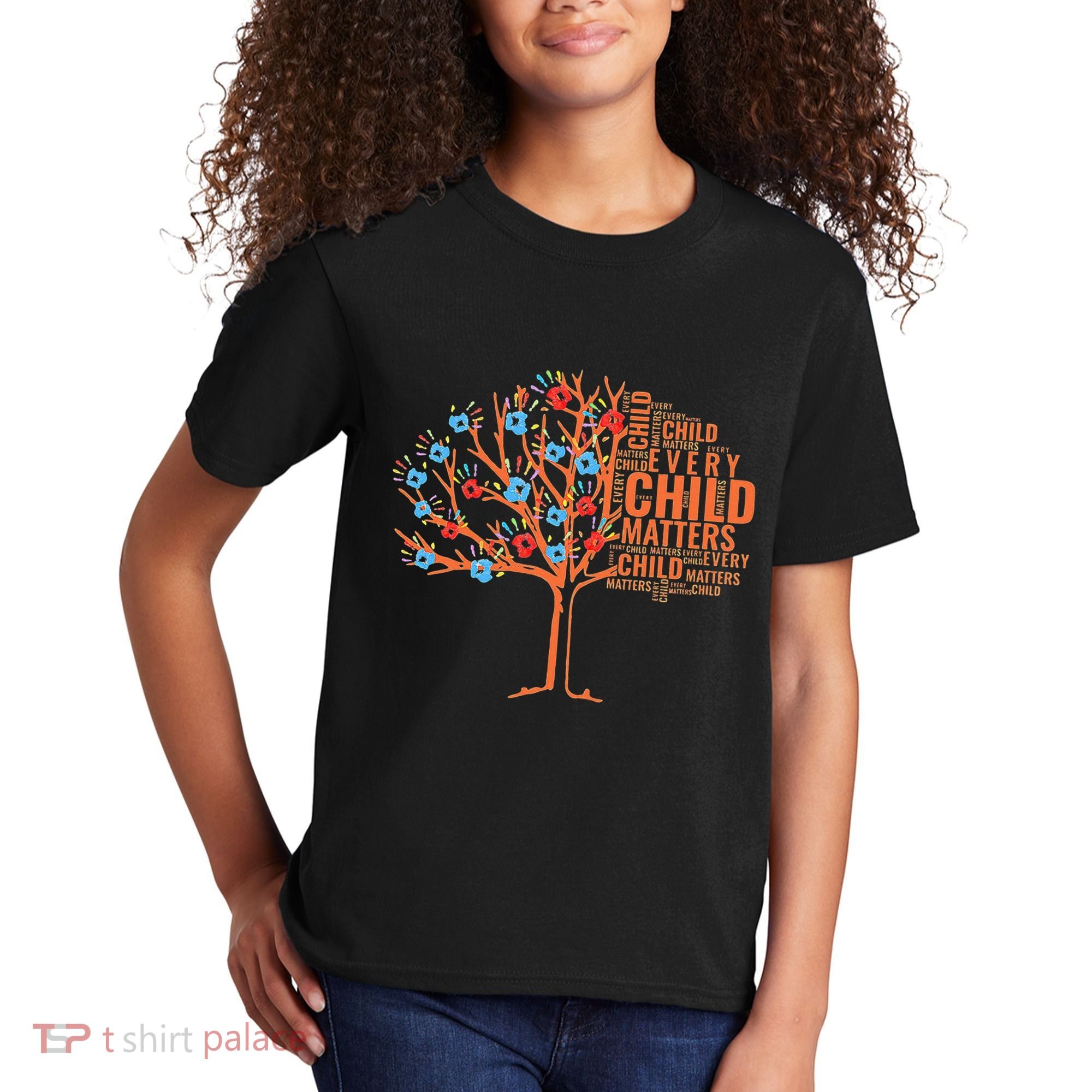 Every Child In Matters Tree Orange Day Kids T-Shirt