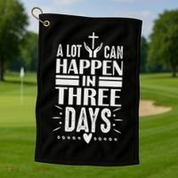 Easter Christian Jesus Cross Celebration Resurrection 3 Days Golf Towel thumb 1