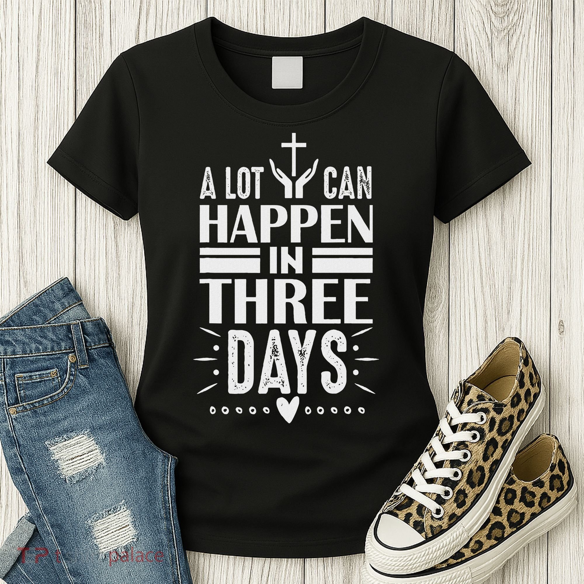 Easter Christian Jesus Cross Celebration Resurrection 3 Days Women's T-Shirt