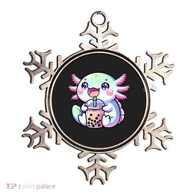 Eleven13Designs Cute Kawaii Axolotl Boba Bubble Tea Blue P.ink Anime Bobalotl Ornament