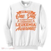 Everything Changed Leukemia Awareness Sweatshirt thumb 0
