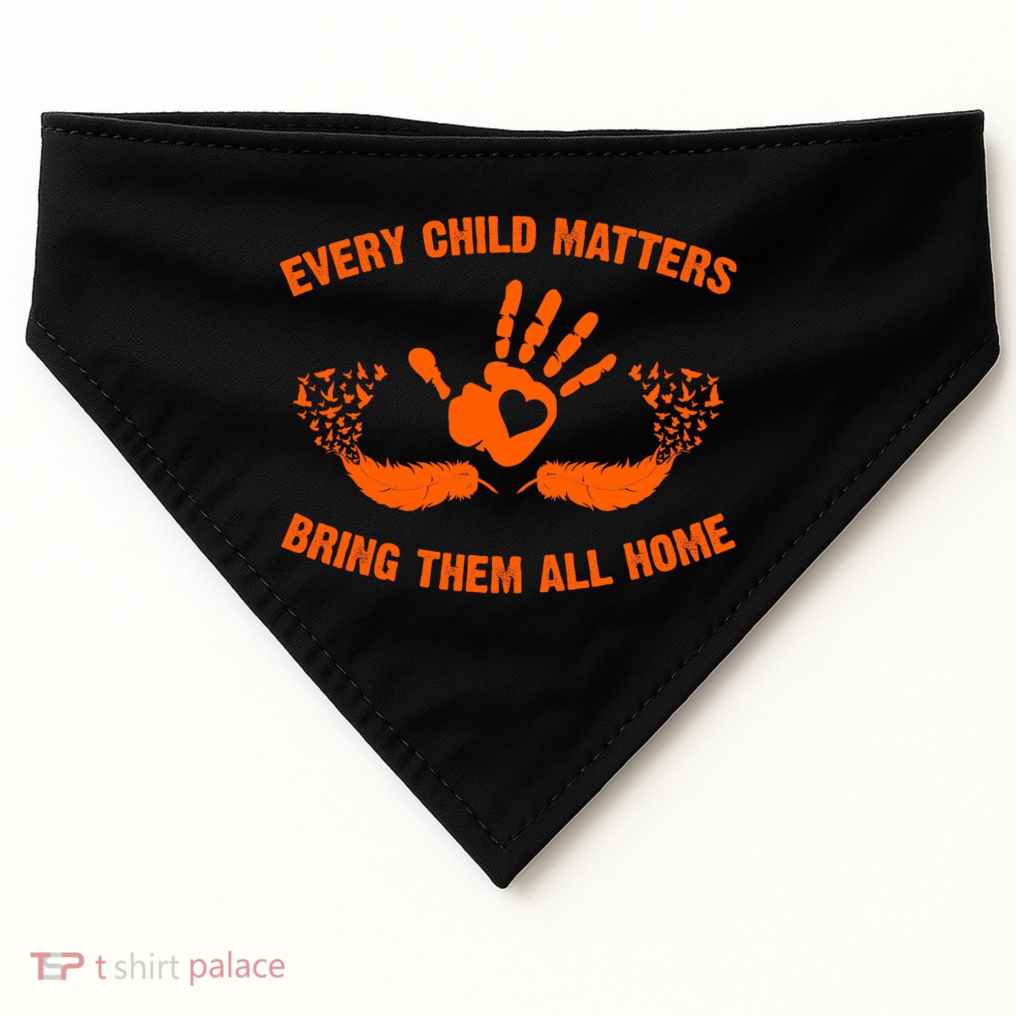 Every Child Matters Bring Them All Home Orange Handprint USA-Made Doggie Bandana