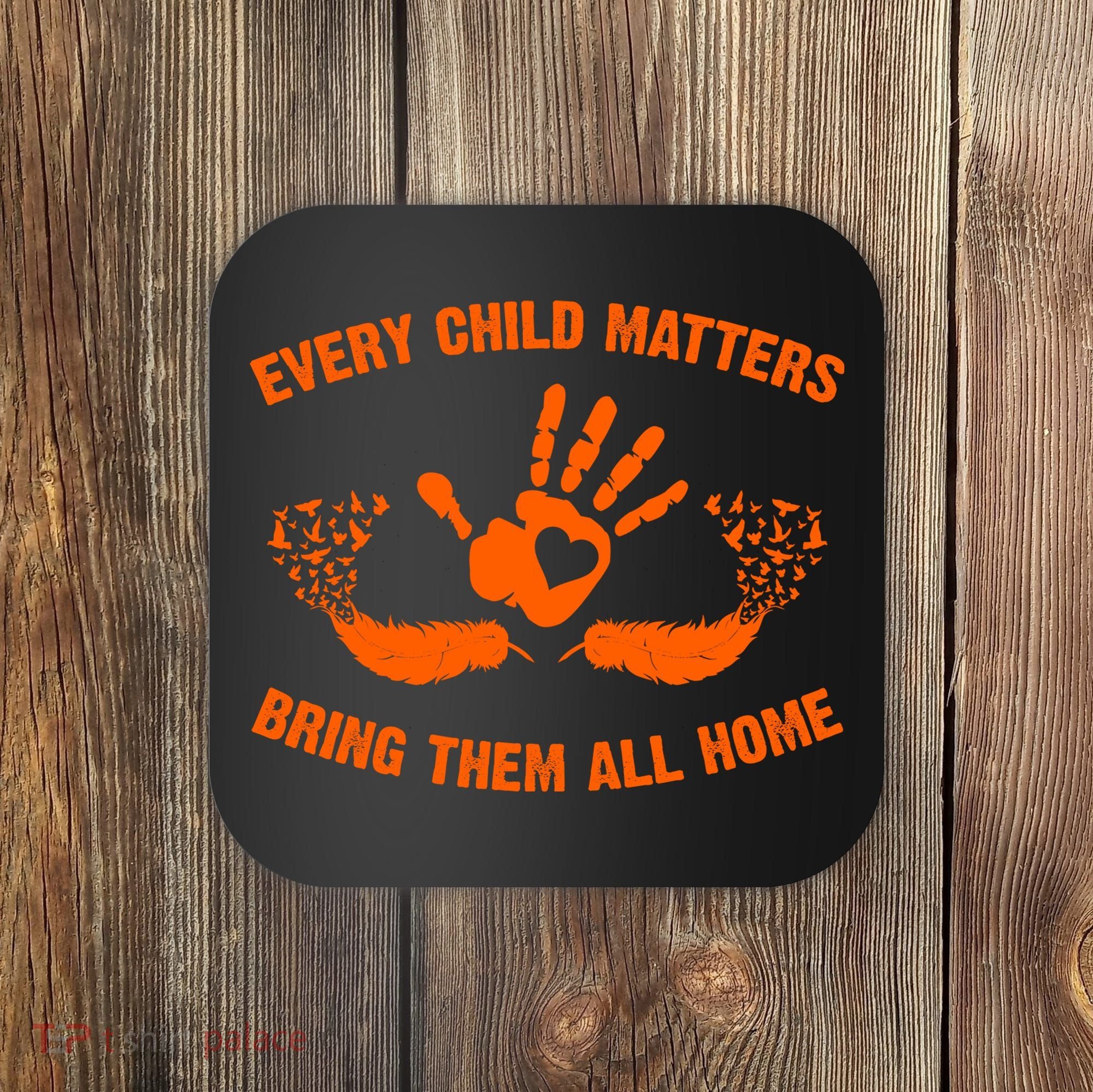 Every Child Matters Bring Them All Home Orange Handprint Coaster