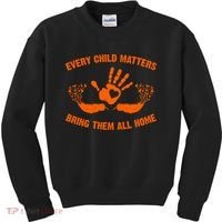 Every Child Matters Bring Them All Home Orange Handprint Kids Sweatshirt thumb 0