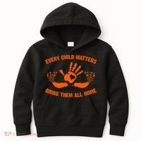 Every Child Matters Bring Them All Home Orange Handprint Kids Hoodie thumb 0