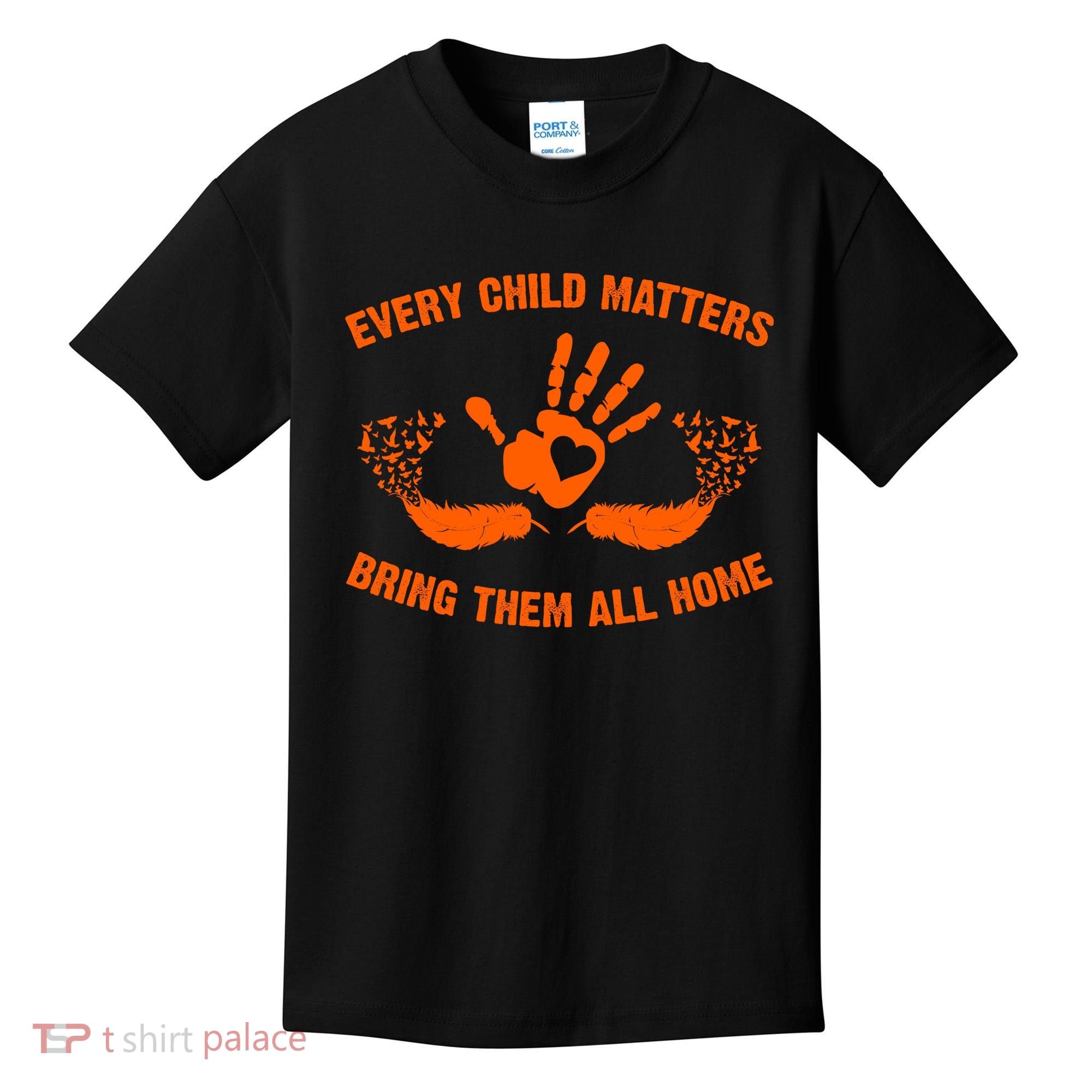 Every Child Matters Bring Them All Home Orange Handprint Kids T-Shirt
