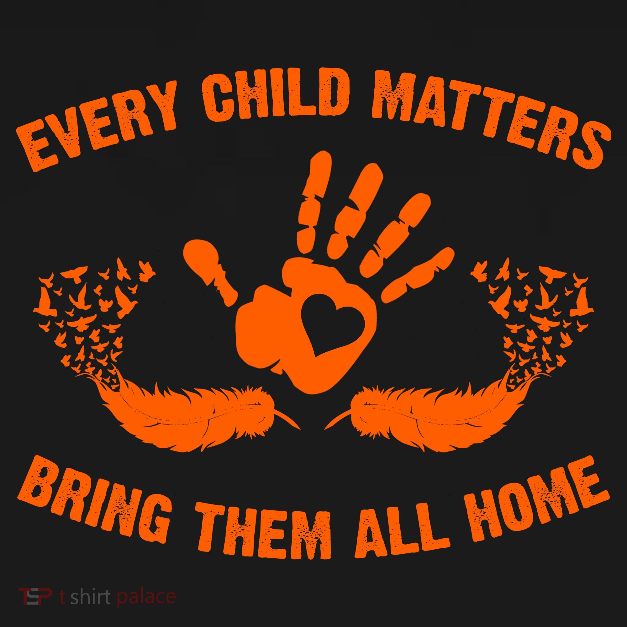 Every Child Matters Bring Them All Home Orange Handprint Kids T-Shirt