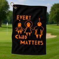 Every Child Matters Orange Print Golf Towel thumb 1