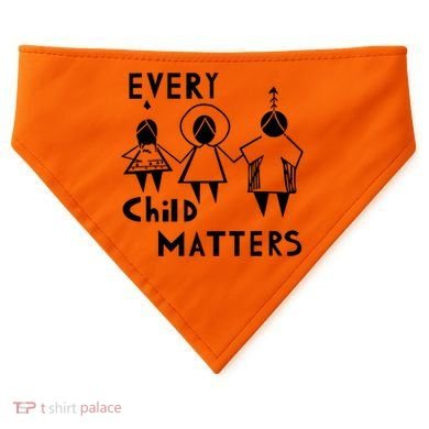 Every Child Matters Black Print Orange USA-Made Doggie Bandana