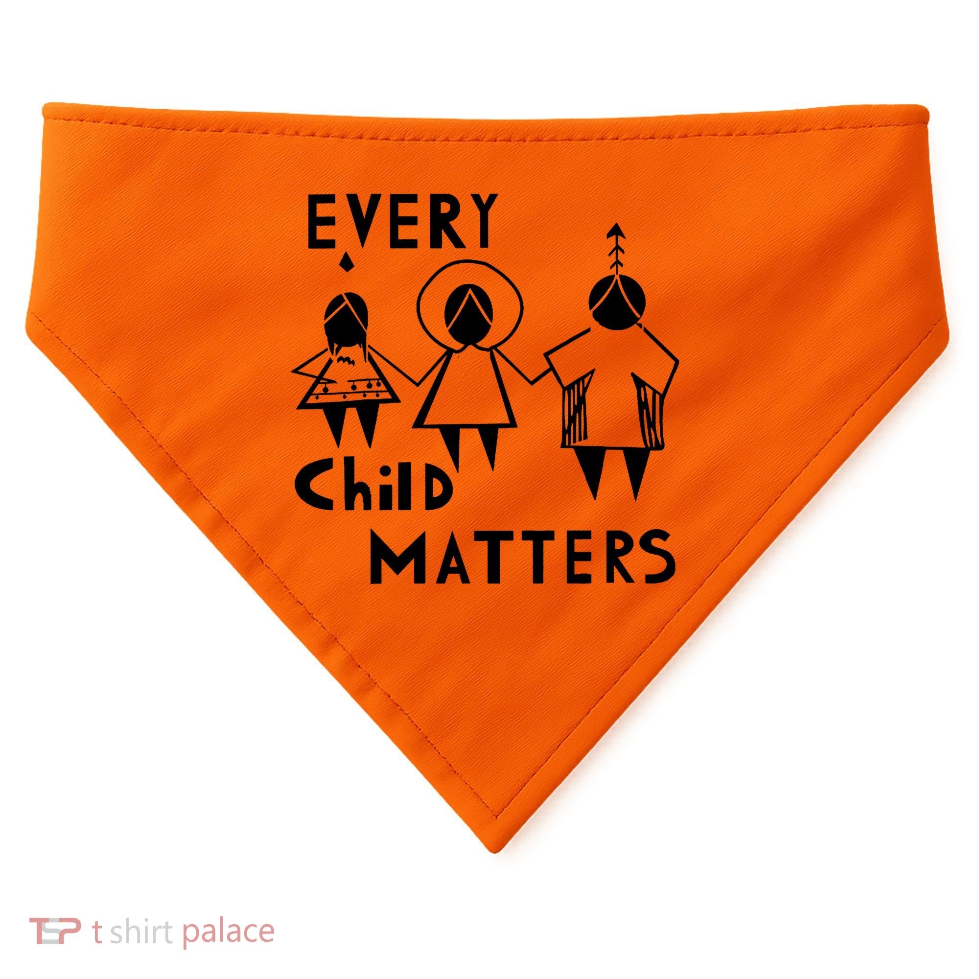 Every Child Matters Black Print Orange USA-Made Doggie Bandana