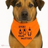 Every Child Matters Black Print Orange USA-Made Doggie Bandana thumb 1