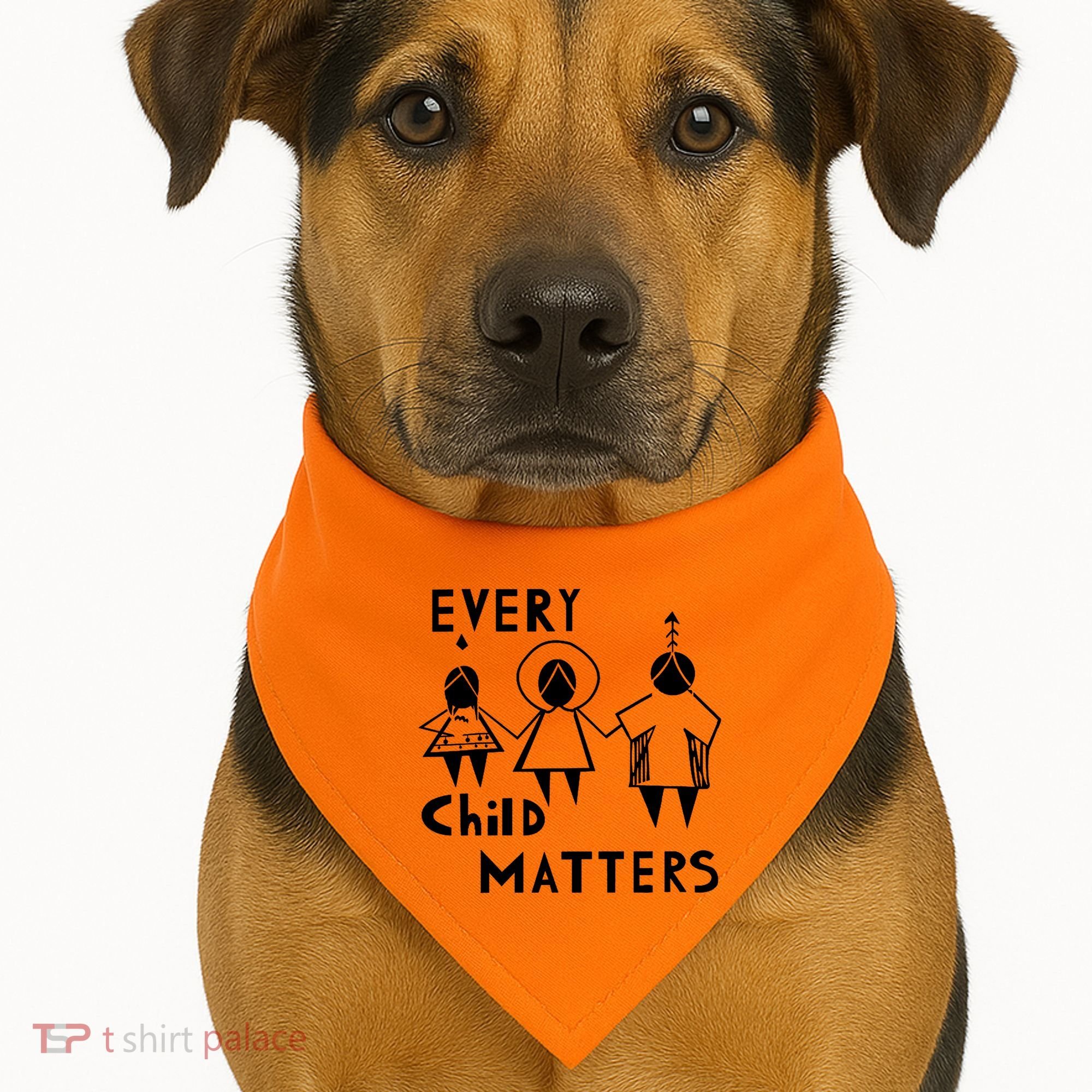 Every Child Matters Black Print Orange USA-Made Doggie Bandana