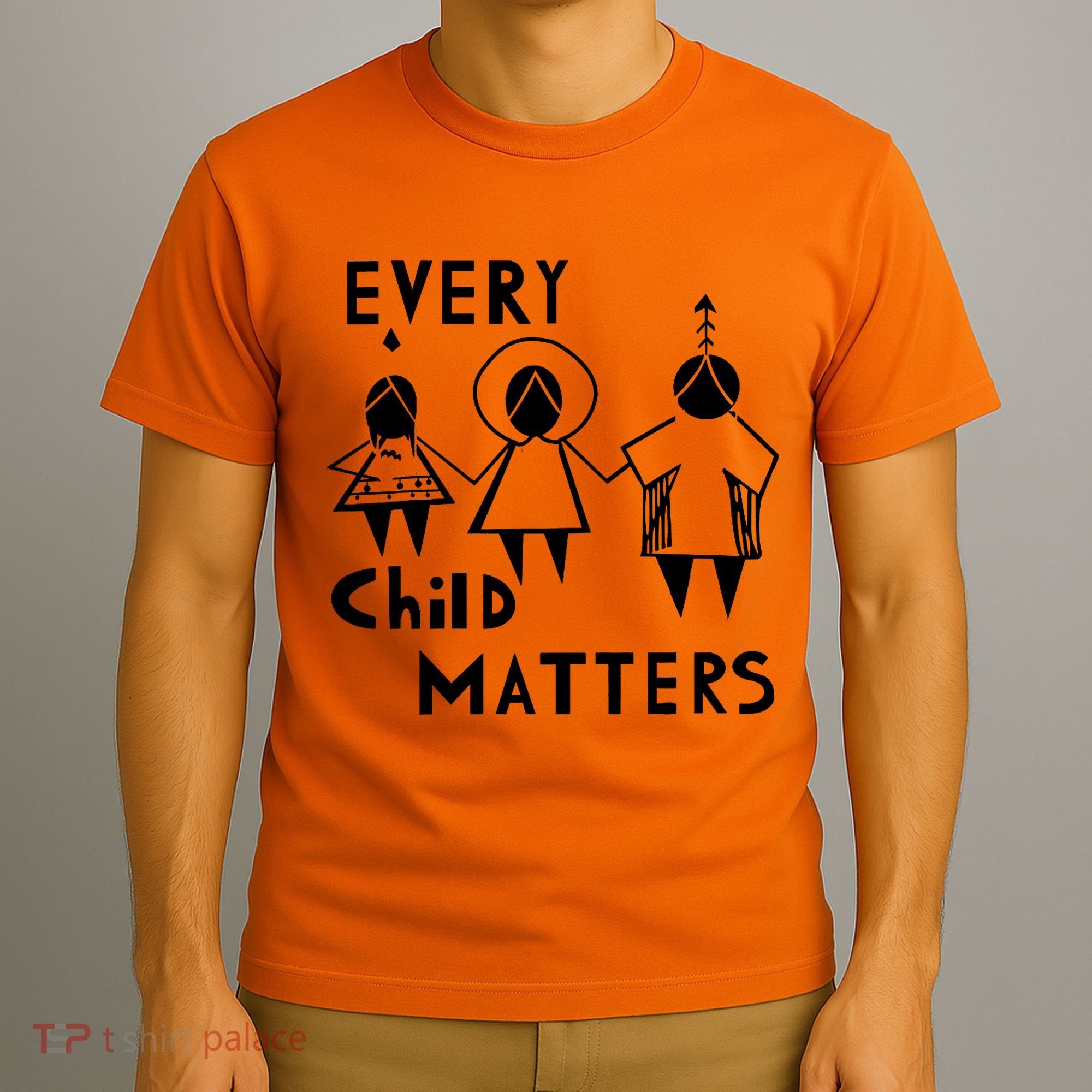 Every Child Matters Black Print Orange T-Shirt