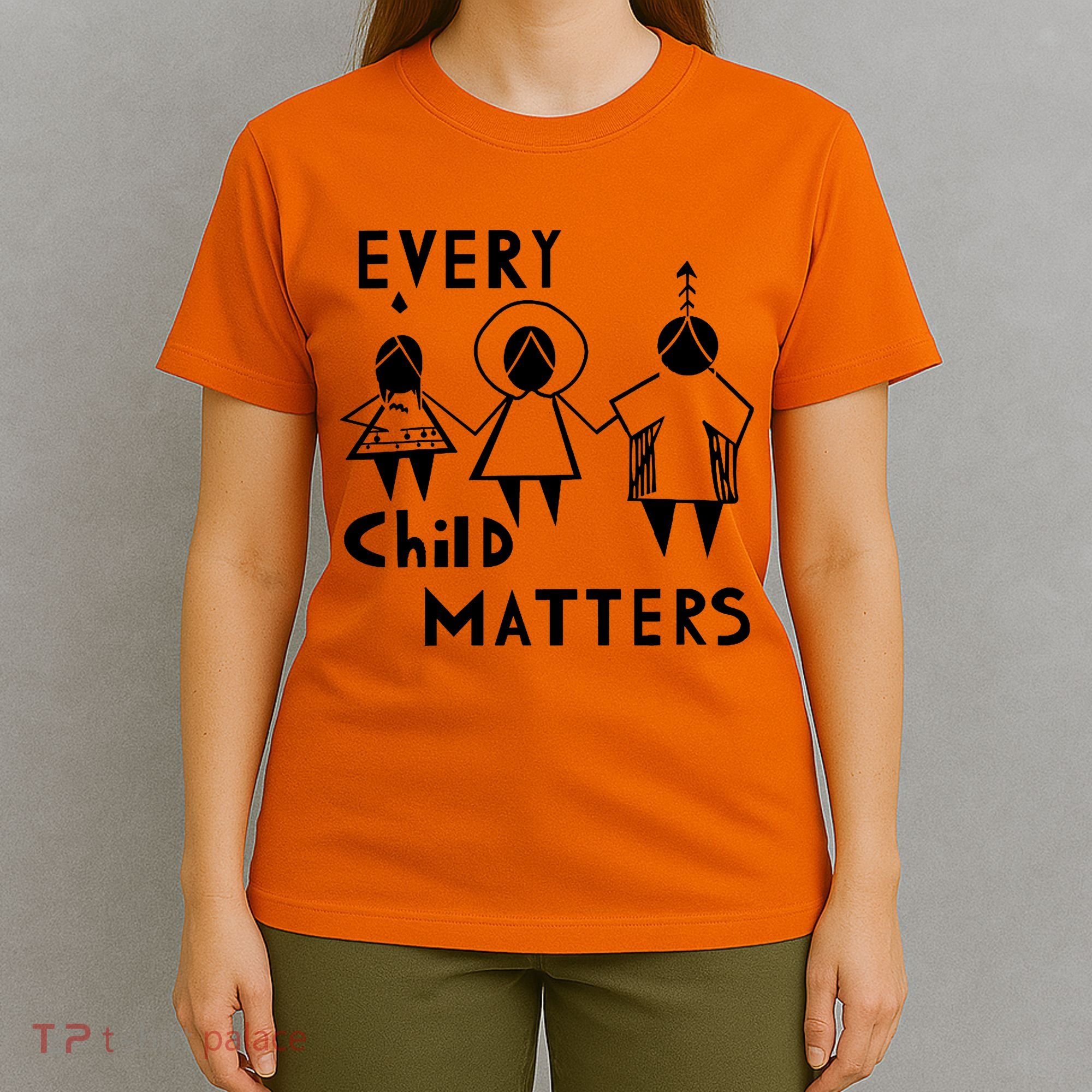 Every Child Matters Black Print Orange T-Shirt