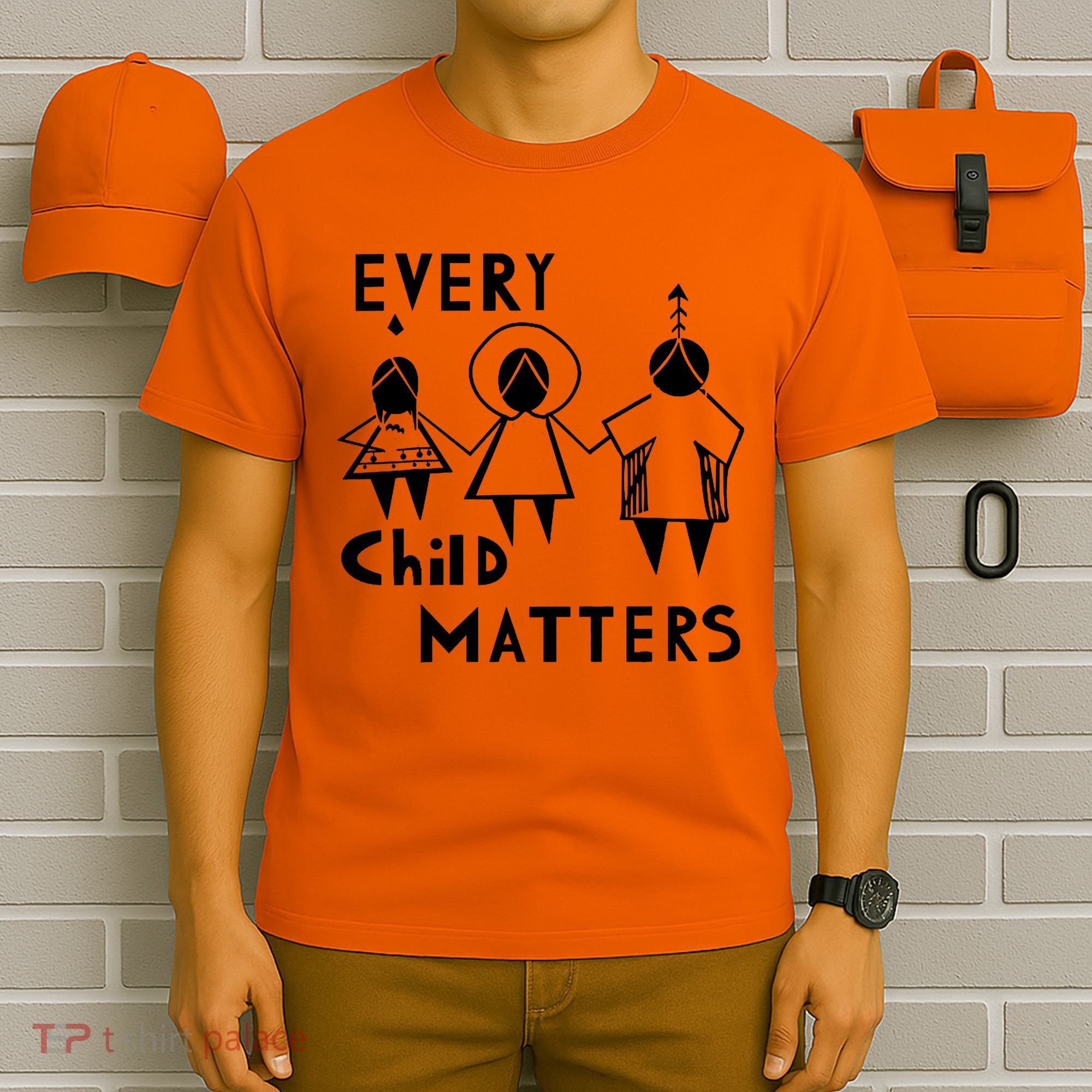 Every Child Matters Black Print Orange T-Shirt
