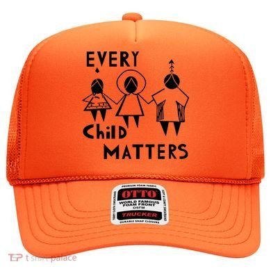 Every Child Matters Black Print Orange Hat