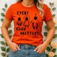 Every Child Matters Black Print Orange Women's T-Shirt thumb 2