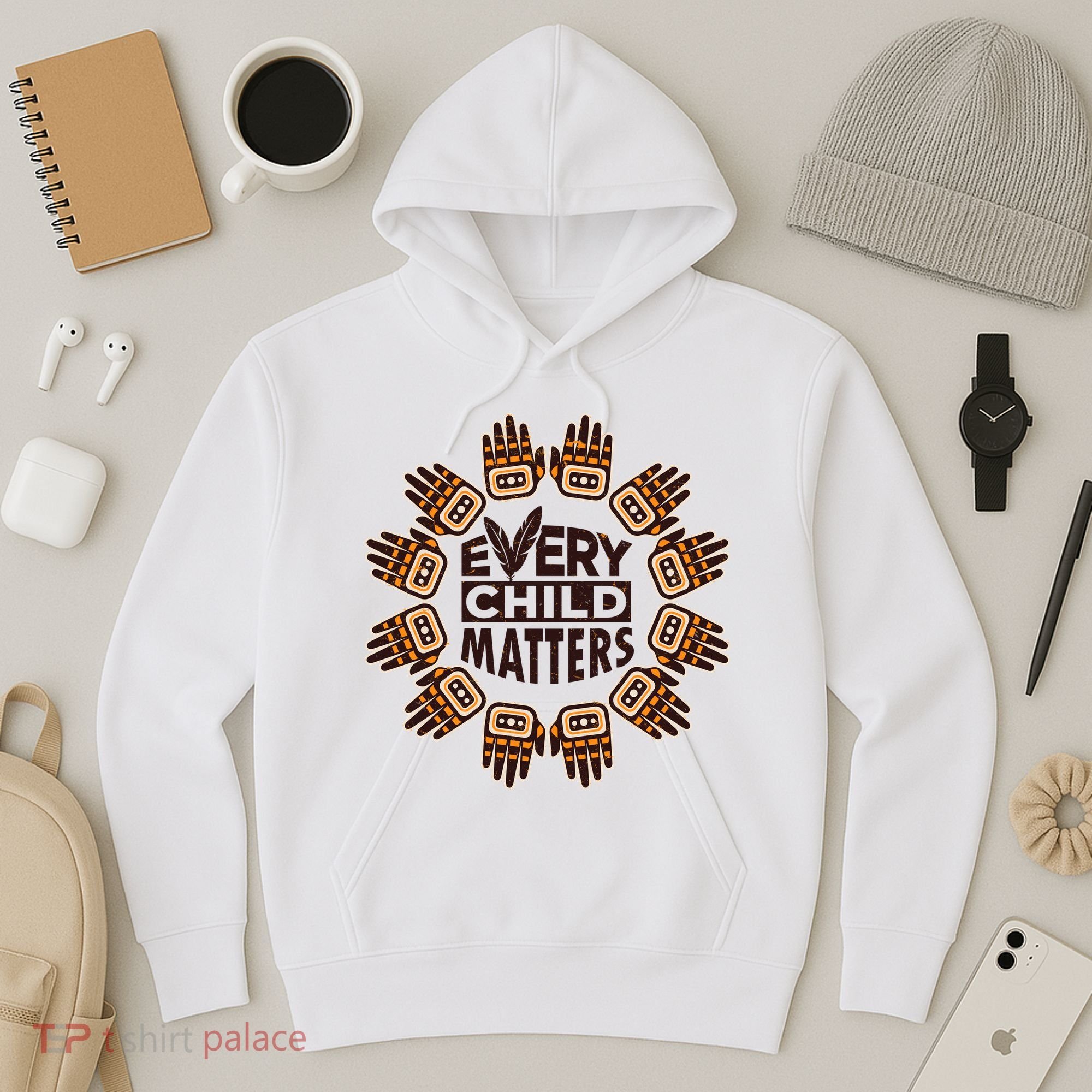 Every Child Matters Native American Hand Pattern Hoodie