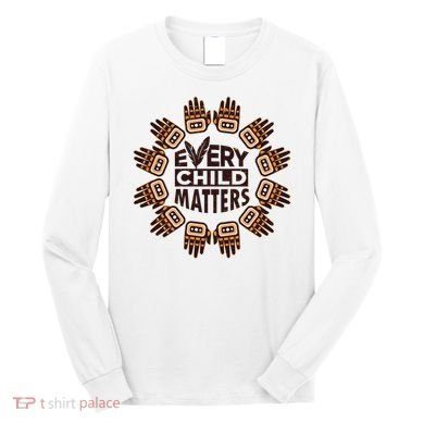 Every Child Matters Native American Hand Pattern Long Sleeve Shirt