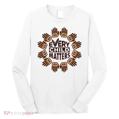 Every Child Matters Native American Hand Pattern Long Sleeve Shirt