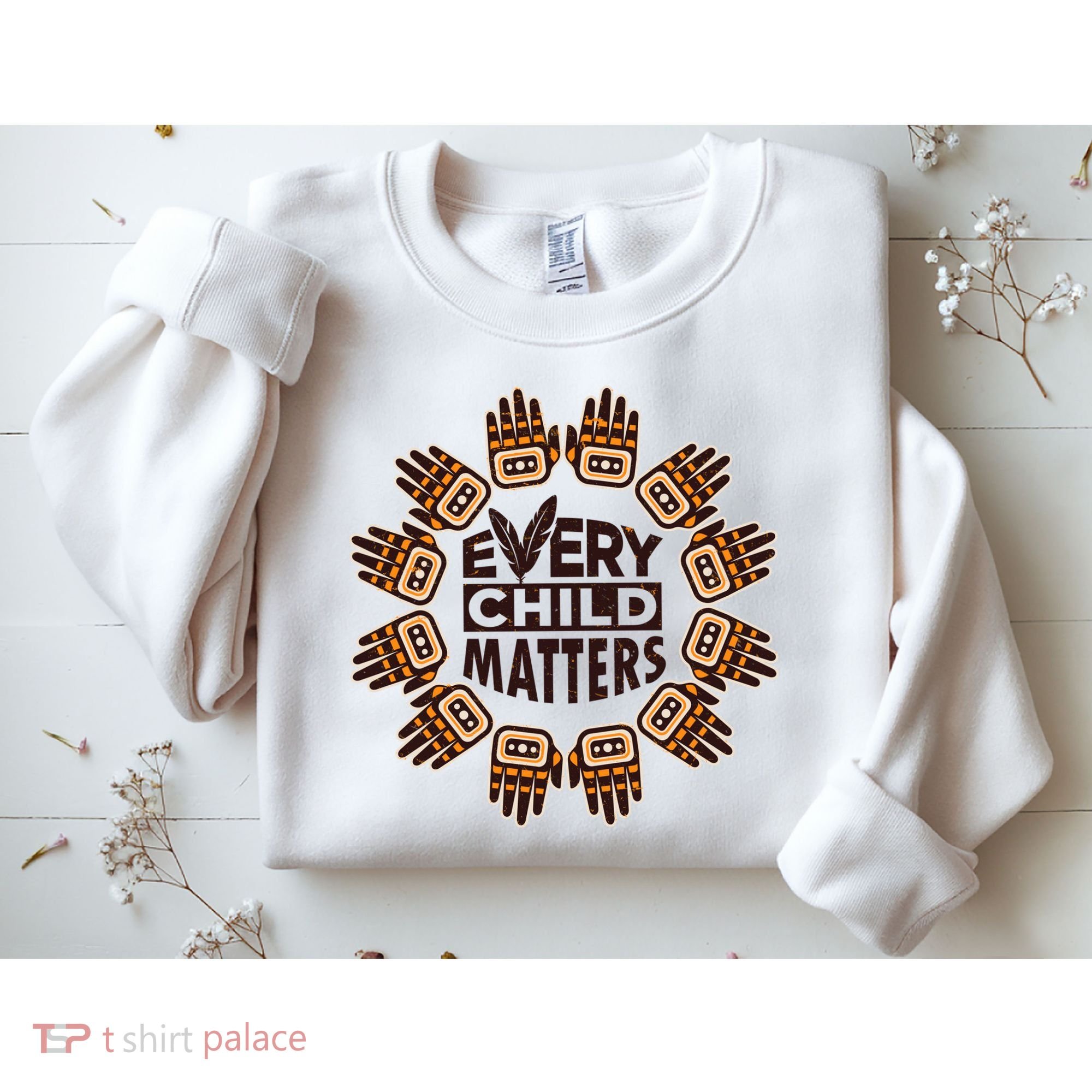 Every Child Matters Native American Hand Pattern Sweatshirt