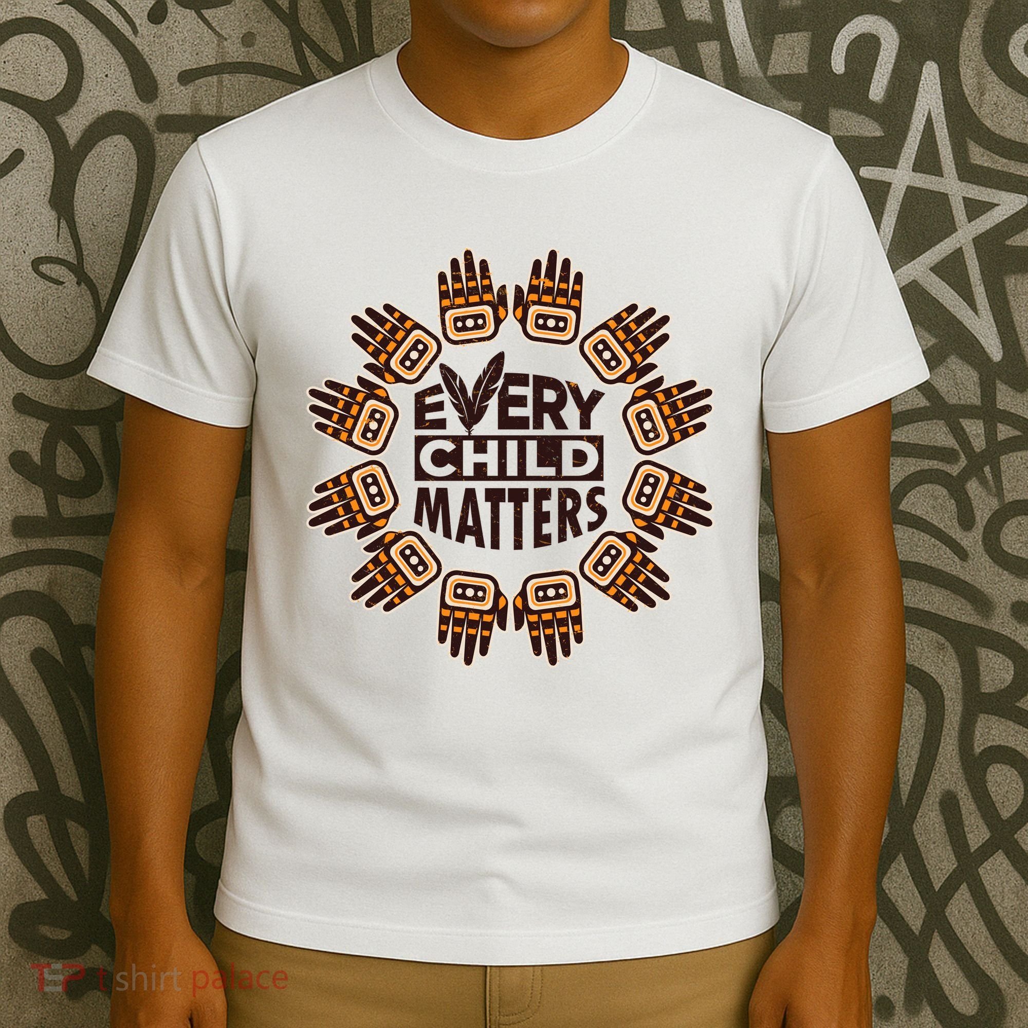 Every Child Matters Native American Hand Pattern T-Shirt