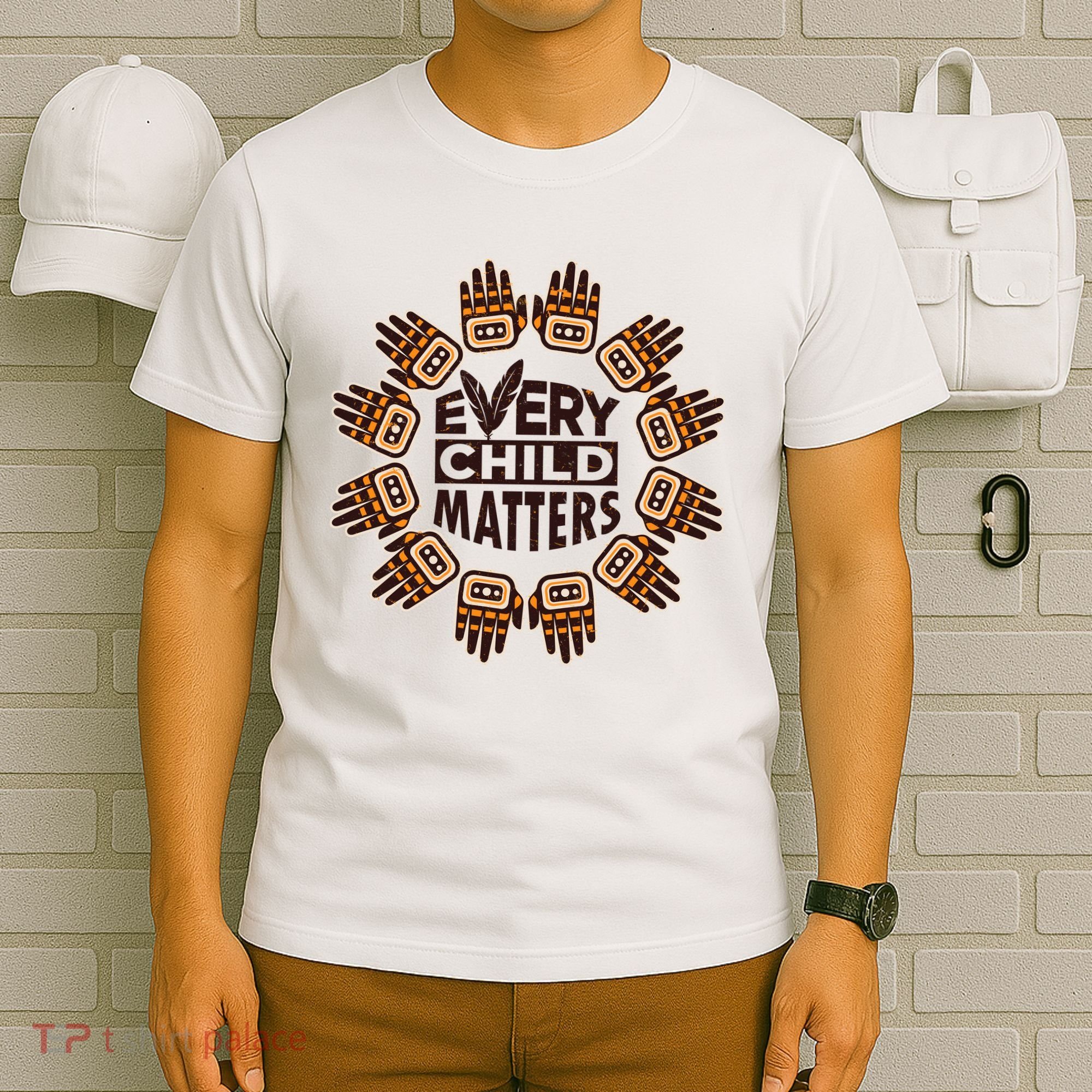 Every Child Matters Native American Hand Pattern T-Shirt