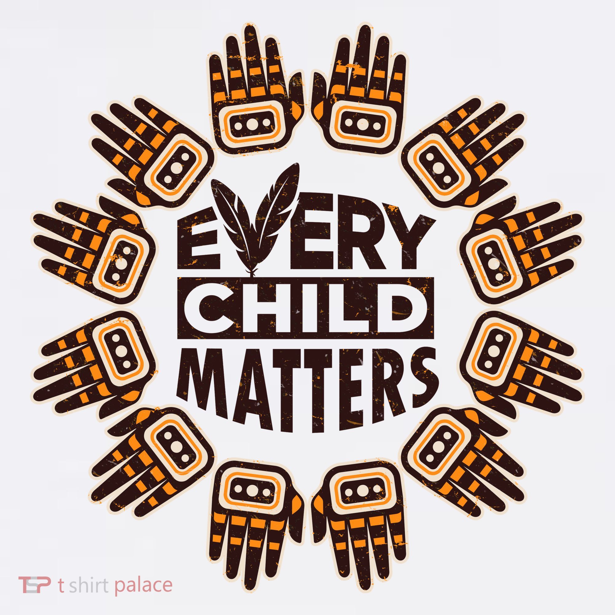 Every Child Matters Native American Hand Pattern T-Shirt