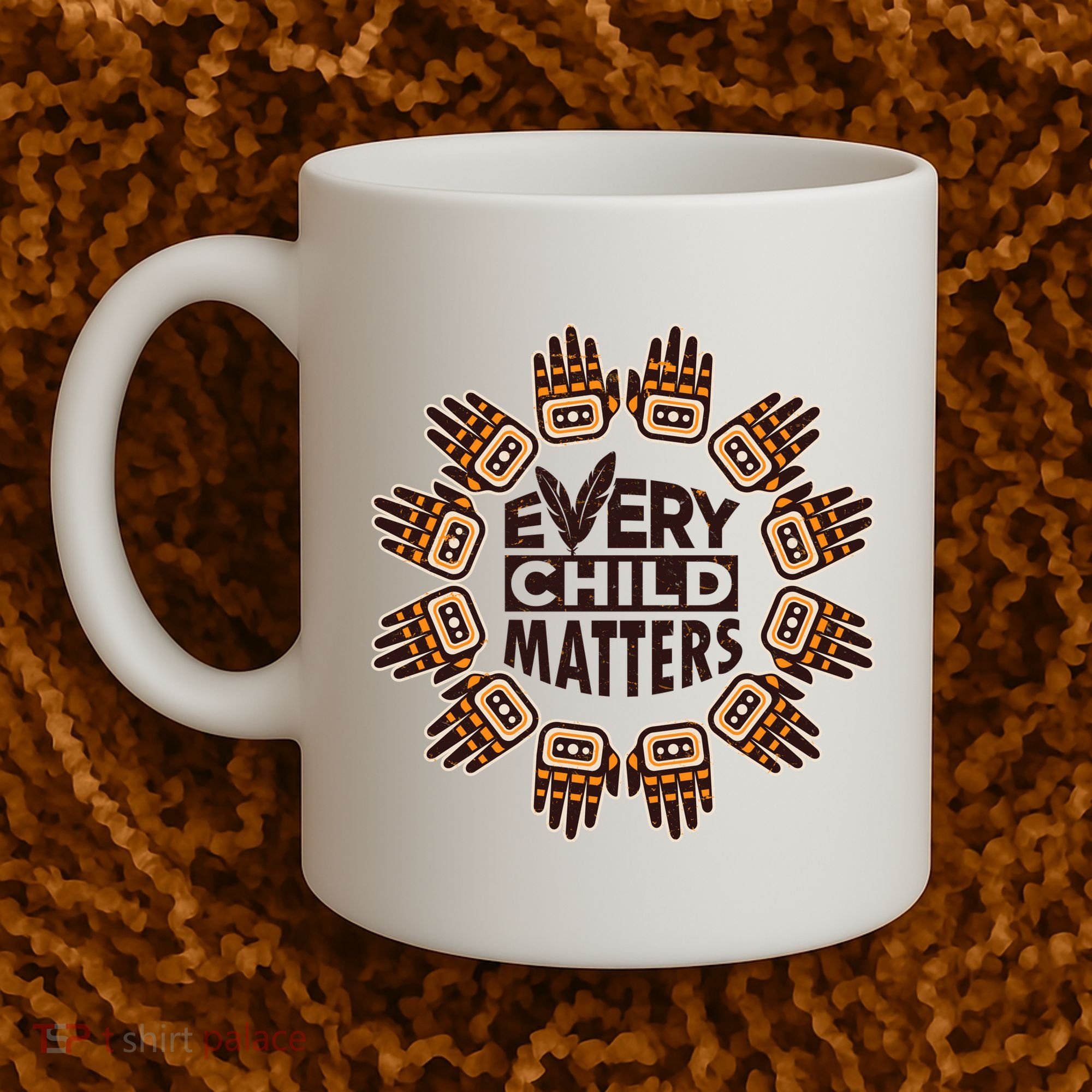 Every Child Matters Native American Hand Pattern Coffee Mug