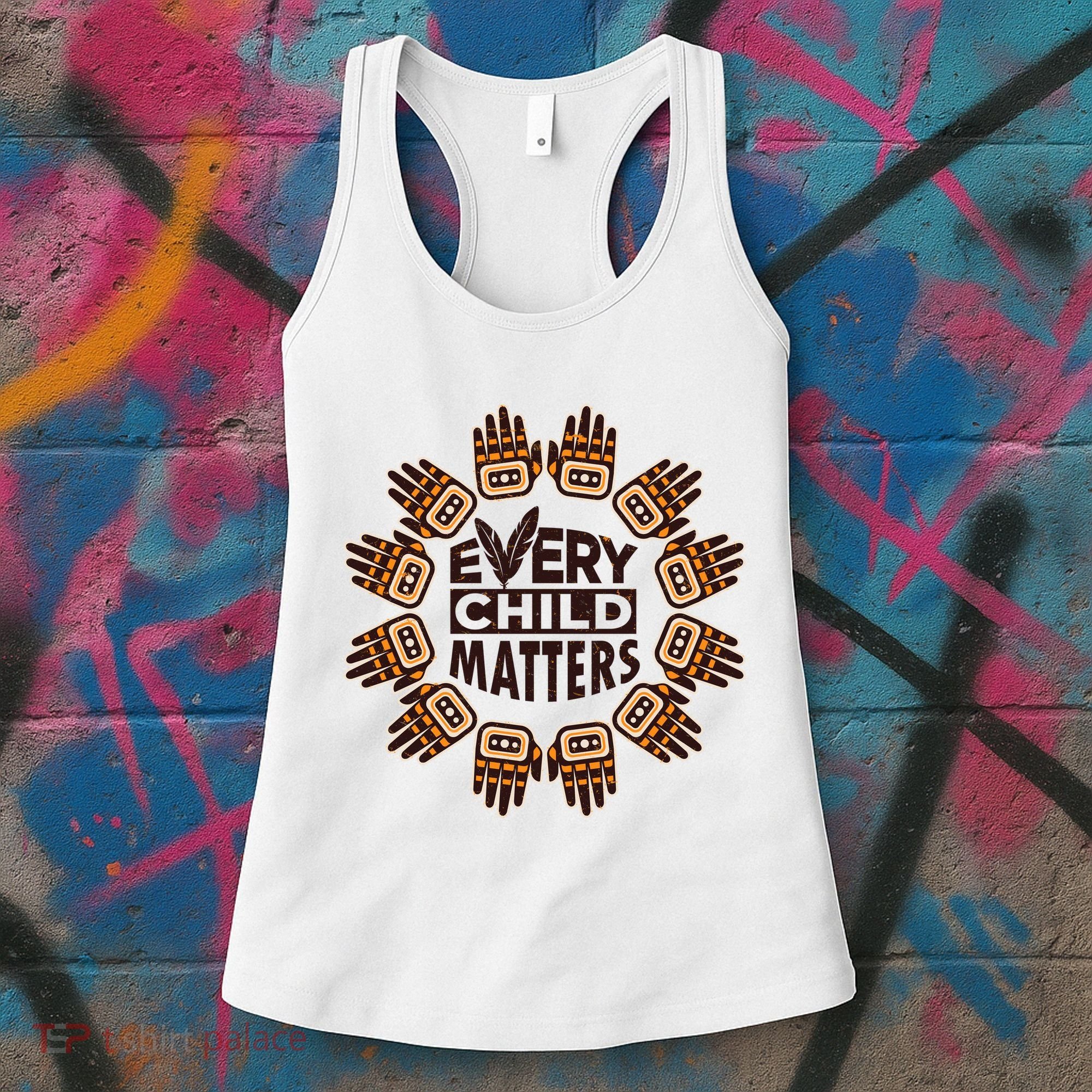 Every Child Matters Native American Hand Pattern Women's Tank Top