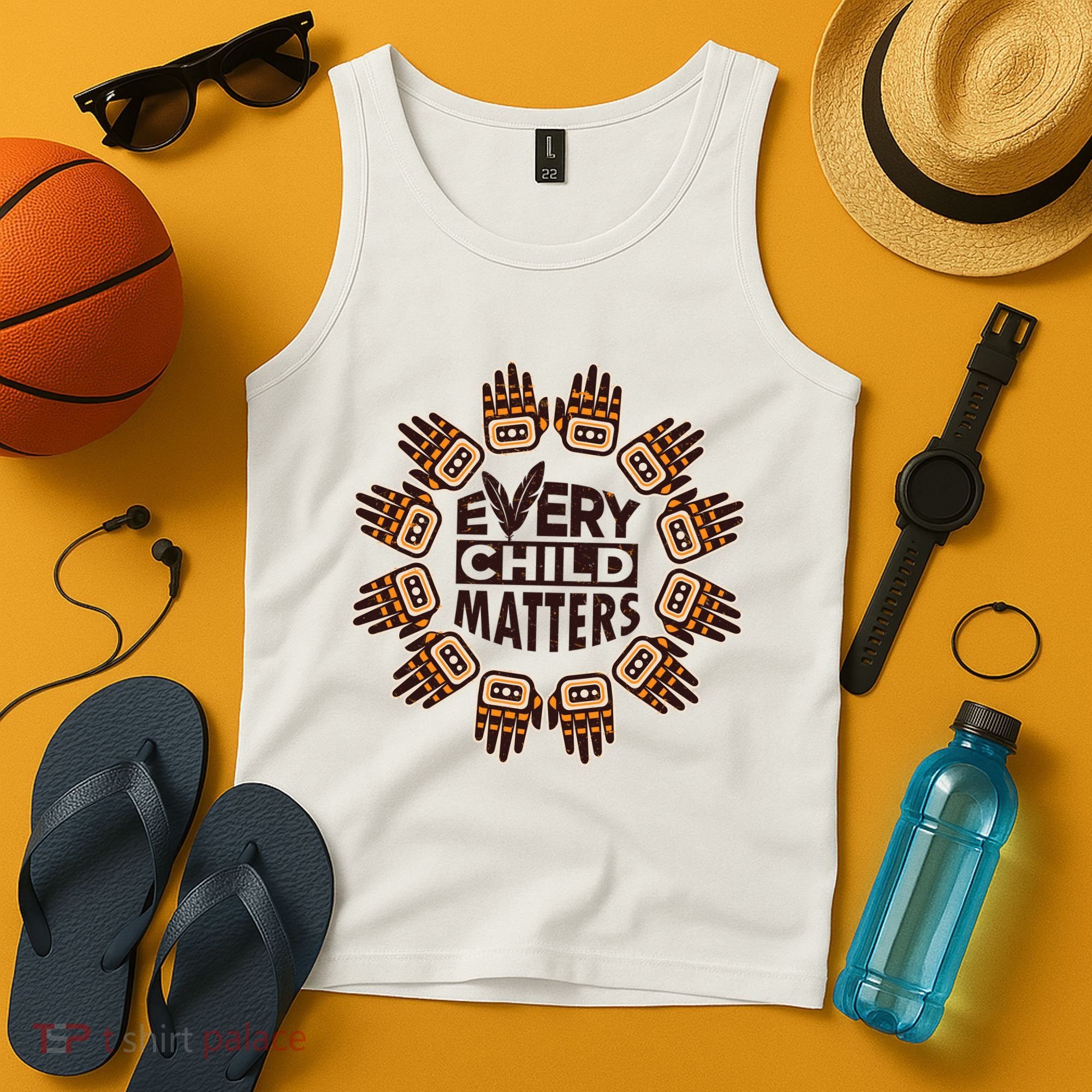 Every Child Matters Native American Hand Pattern Tank Top