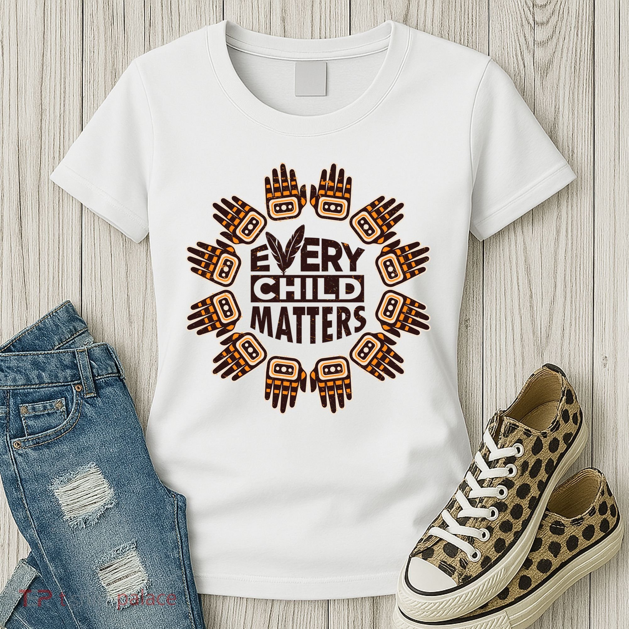 Every Child Matters Native American Hand Pattern Women's T-Shirt