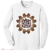 Every Child Matters Native American Hand Pattern Kids Long Sleeve Shirt thumb 0