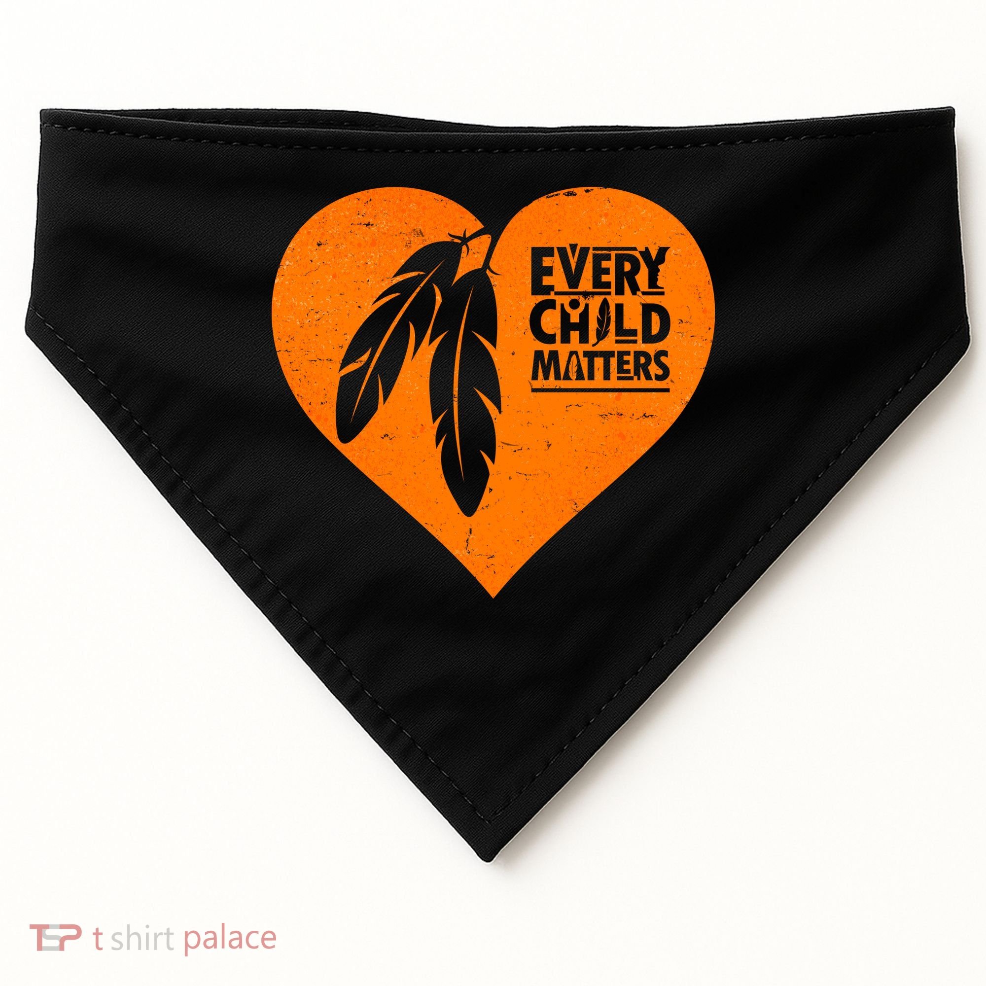 Every Child Matters Native American Feather Heart USA-Made Doggie Bandana