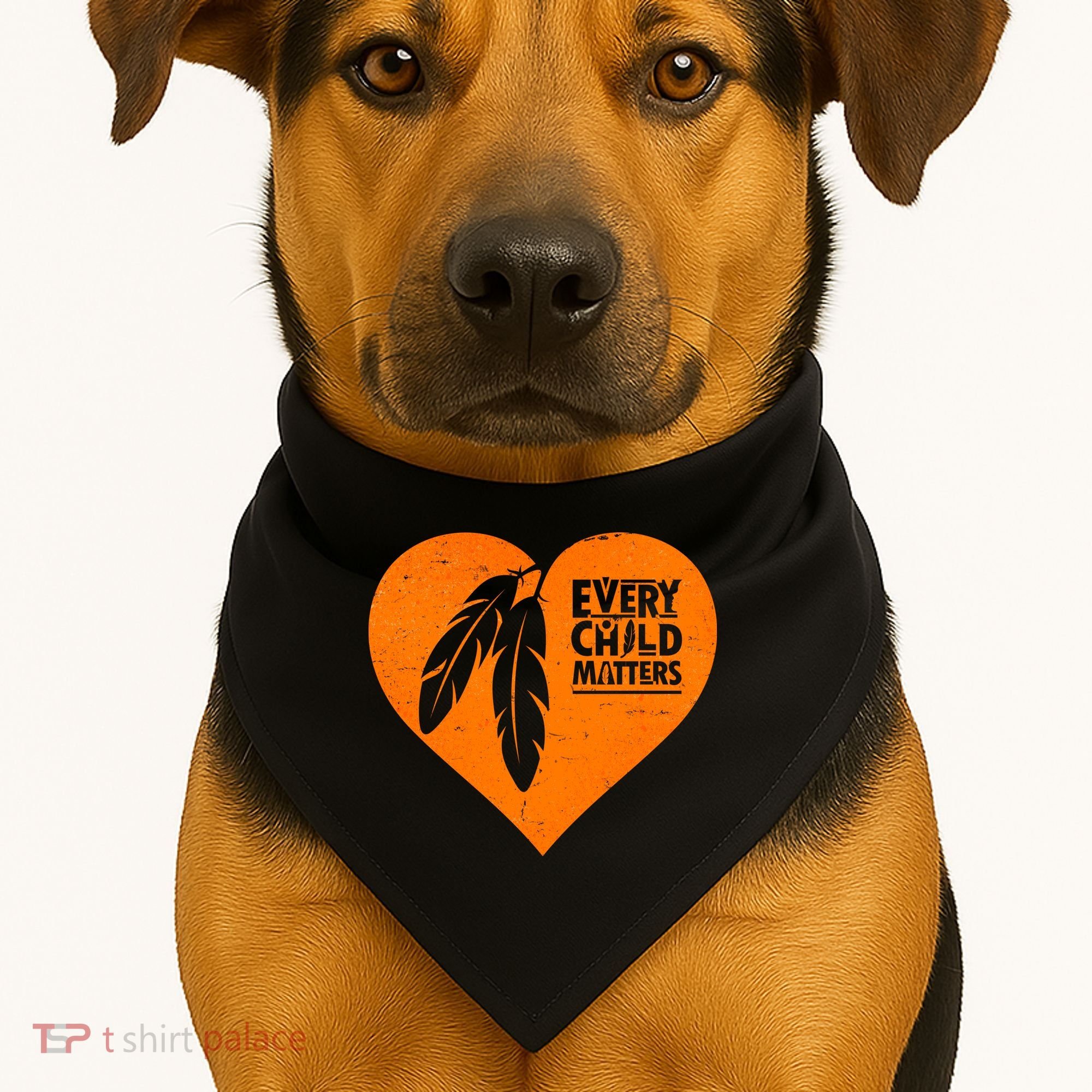 Every Child Matters Native American Feather Heart USA-Made Doggie Bandana