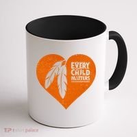 Every Child Matters Native American Feather Heart Coffee Mug thumb 1