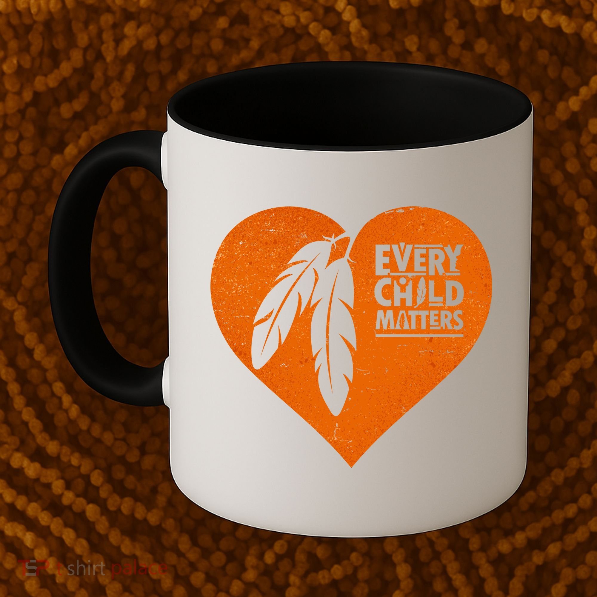 Every Child Matters Native American Feather Heart Coffee Mug