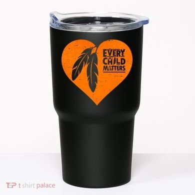 Every Child Matters Native American Feather Heart Tumbler