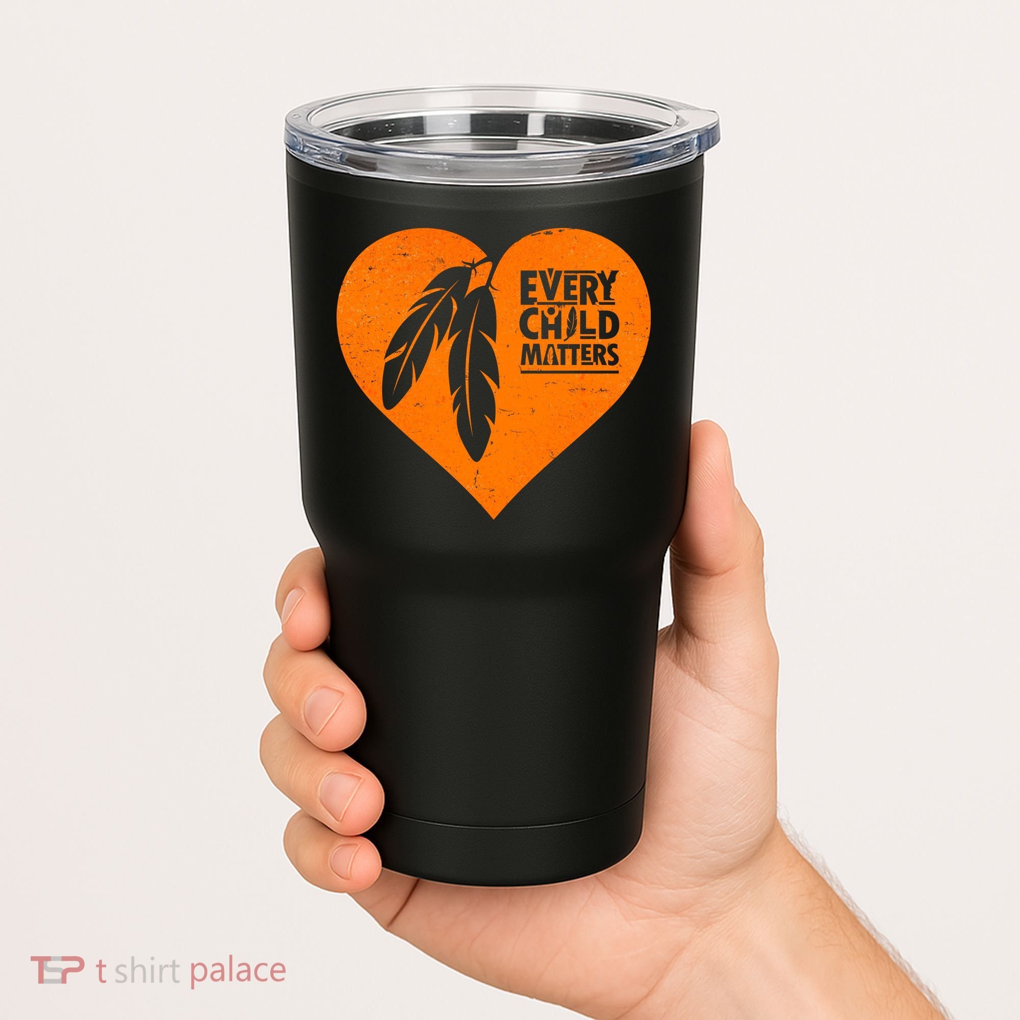Every Child Matters Native American Feather Heart Tumbler