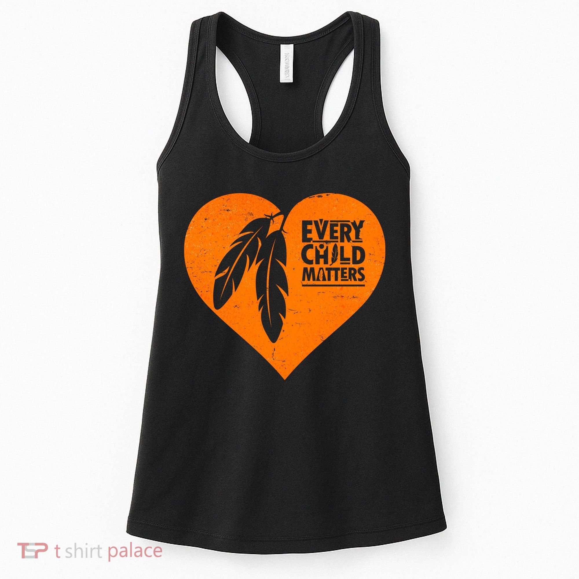 Every Child Matters Native American Feather Heart Women's Tank Top