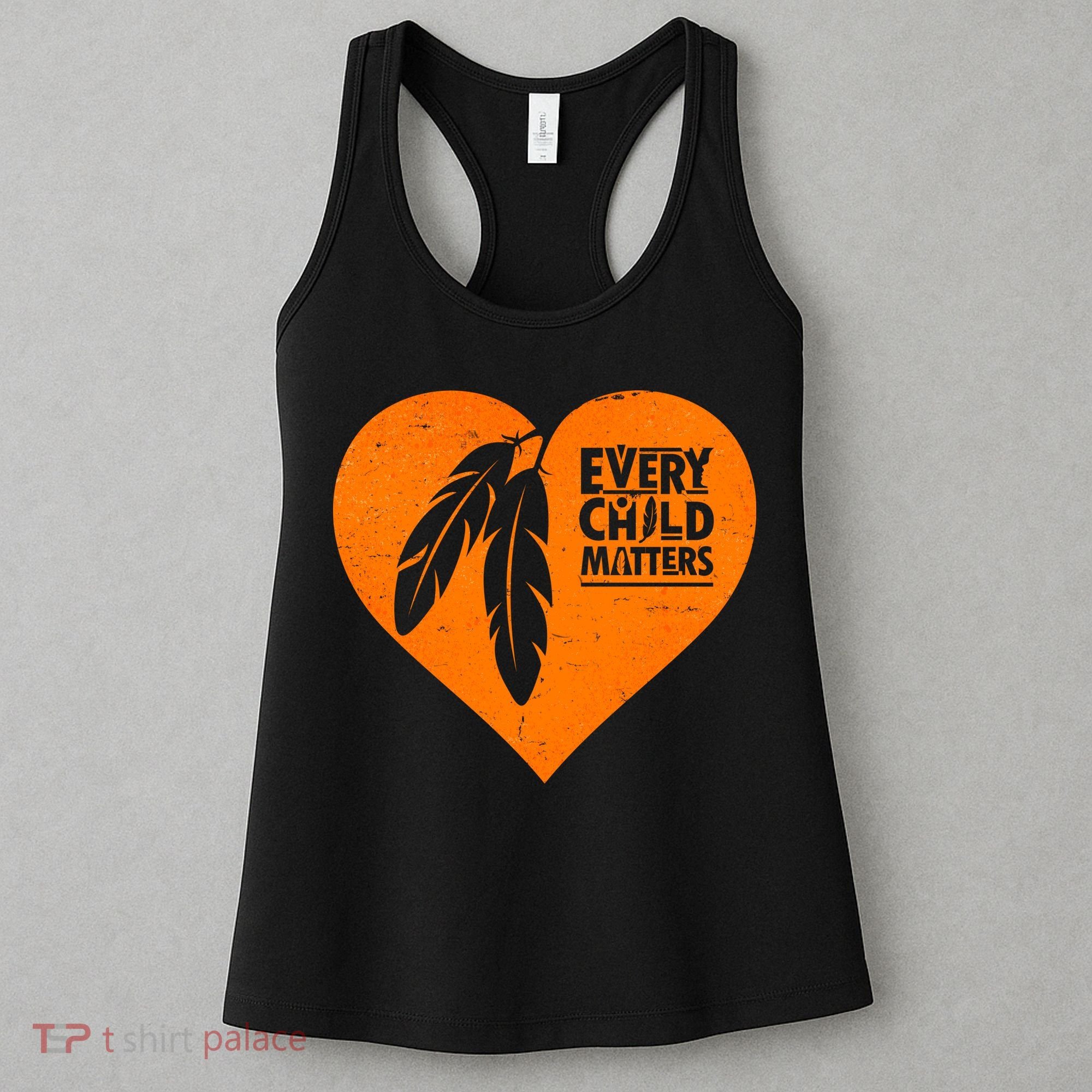 Every Child Matters Native American Feather Heart Women's Tank Top